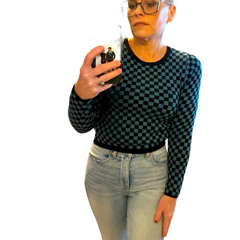Daydreamer Brand Checkered Sweater Blue